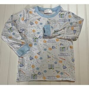 Cecil and Lou Happy Birthday Crew Neck Long Sleeve T Shirt Top - Size Boy's 4T